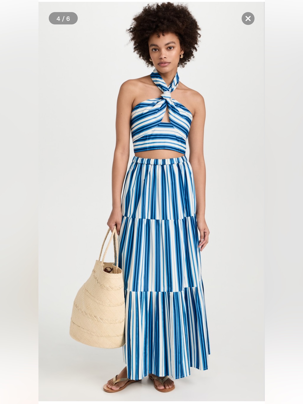 Solid & Striped Blue And White Striped Maxi Skirt